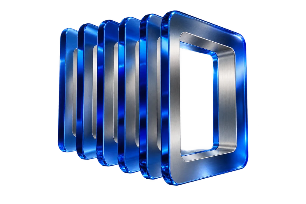 Portal de sticlă albastru